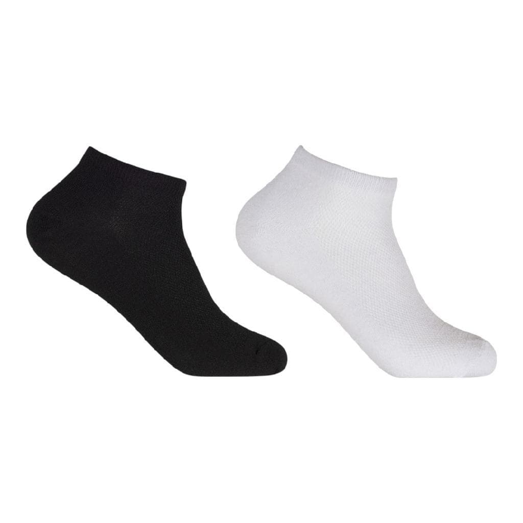 Kit Pares De Meias Poliéster Algodão Unissex Invisível Cano Curto Esporte Branco 33-38 Preto 39-43