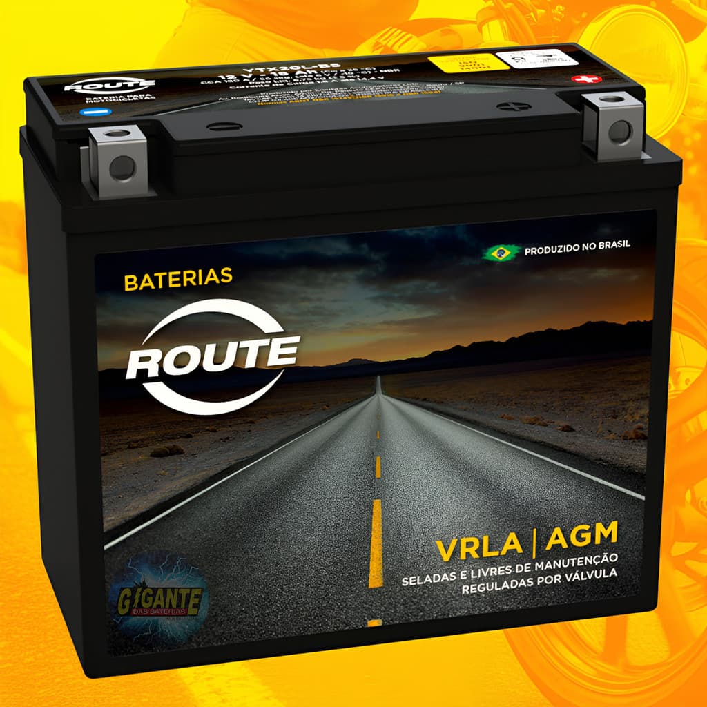 Bateria Moto Harley Softail Vroad Fat Boy Dyna Goldwind Route YTX20LBS 12V 18Ah AGM Selada YTX20L-BS