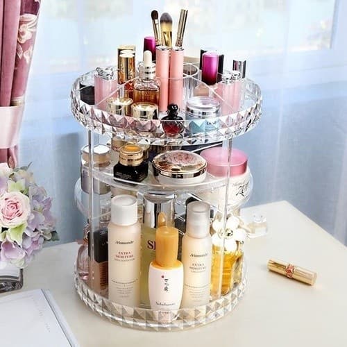 Organizador De Cosmético Maquiagem Acrílico Giratório 360º Acrílico
