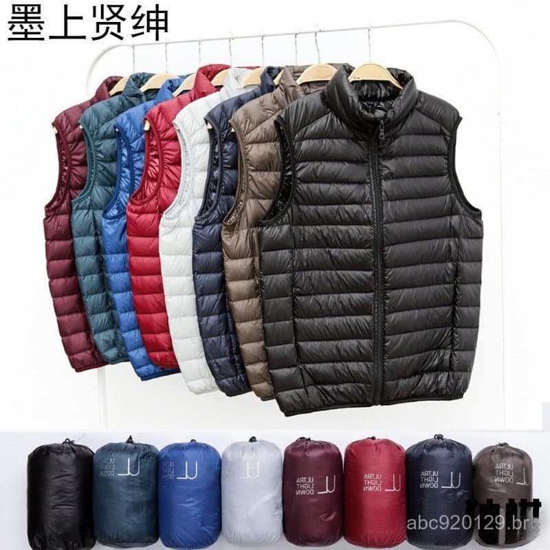 Outono Inverno Novo Colete de Algodão Leve para Homens Colete de Algodão Sem Mangas Jaqueta Plus Size Estilo de Cas