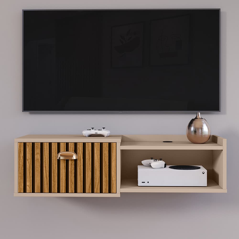 Rack Suspenso Canada Mexico 0,90 / 1,20 cm Nicho e Porta Sala Estar - LANÇAMENTO