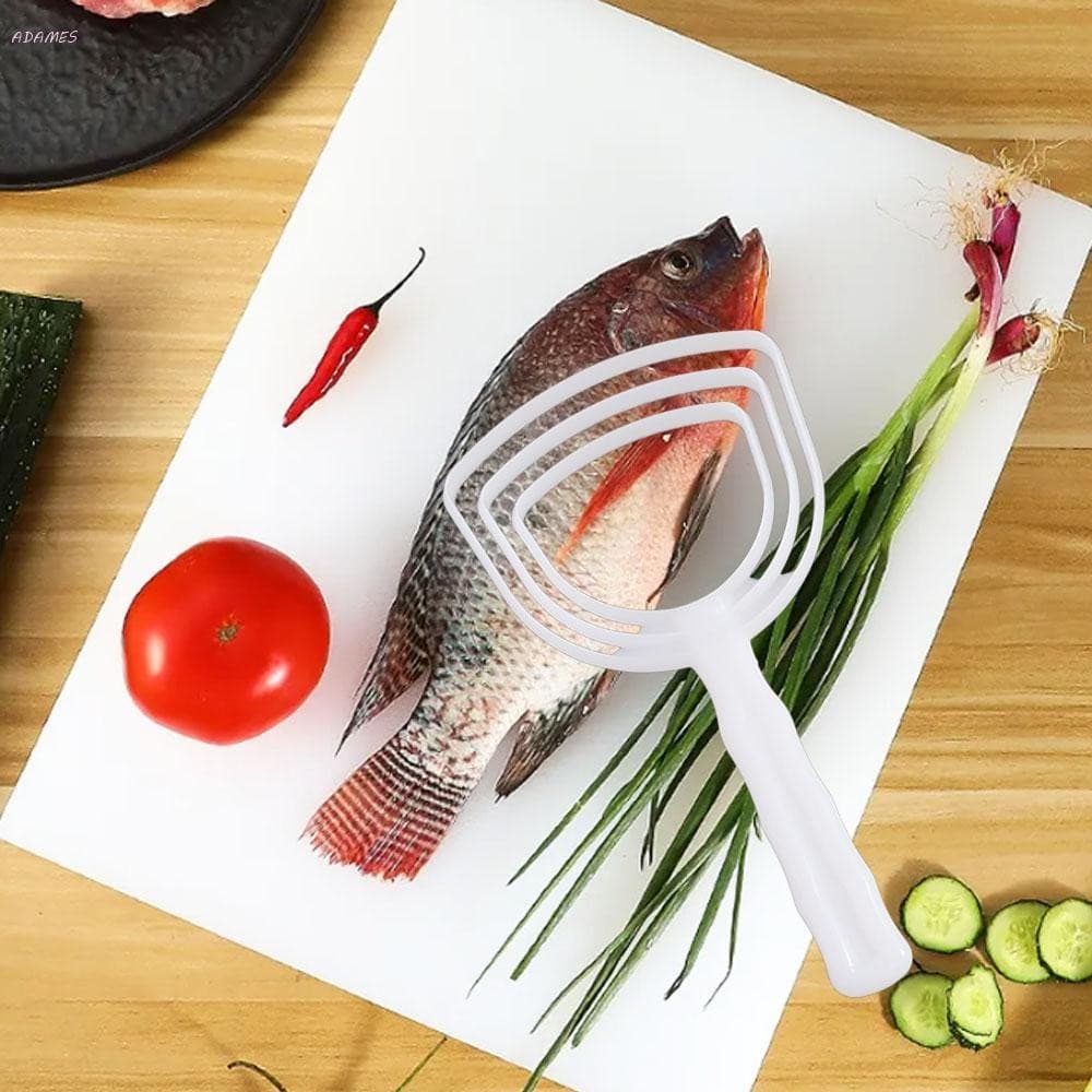 ADAMES 4 Peças Raspador De Carne , Escamas De Peixe Brancas De Plástico , Ferramenta Alça Manual Osso Restaurador