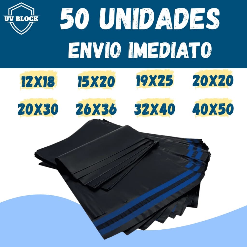 Kit c/ 50 Envelope Segurança Embalagem De Envio Correios12x18 15x20 19x25 20x20 20x30 32x40 40x50