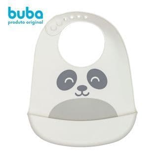 Babador Infantil Silicone Off White com Pega Migalhas Buba Gumy