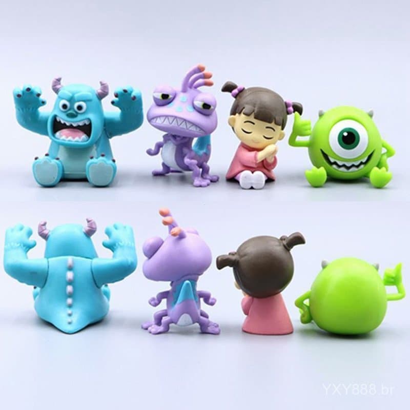 4 peças/Set 3-5cm Monstros Universidade Anime Personagem Jamis P. < Stranger Things > Figura da versão Q de Mike Wazowsk