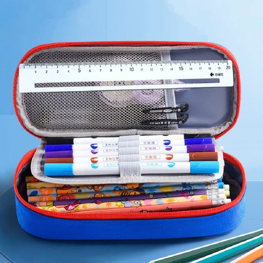 Estojo De Lápis De Tecido De Grande Capacidade Camada /Double Sided Pen Bag Pencil Case/Escolar