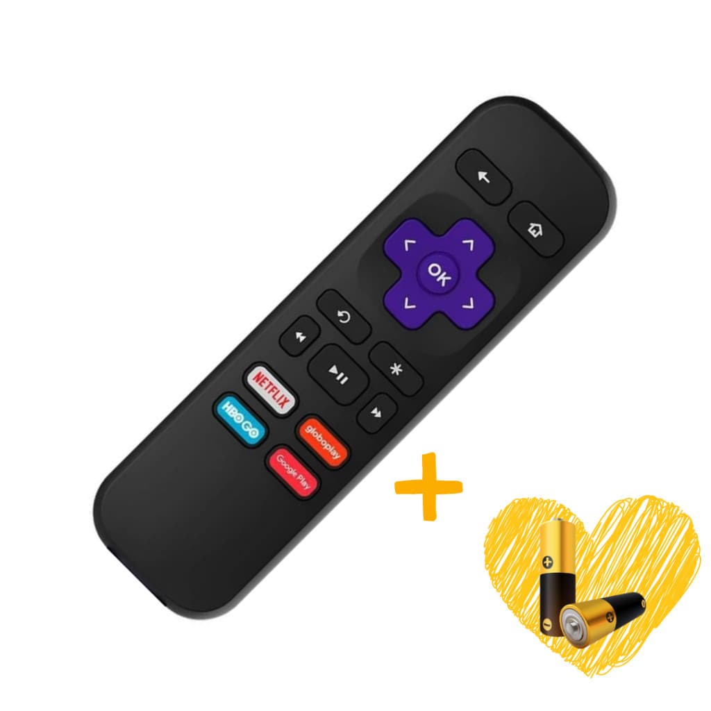 Controle Compatível com Roku Smart TV Express 3930mx 3930r 3910x 3930br | Reposição | Compatível | Com Pilha