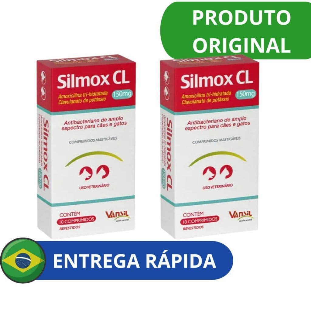 2 x Silmox 150mg 10comp. Antibiótico - Cães E Gatos - Vansil