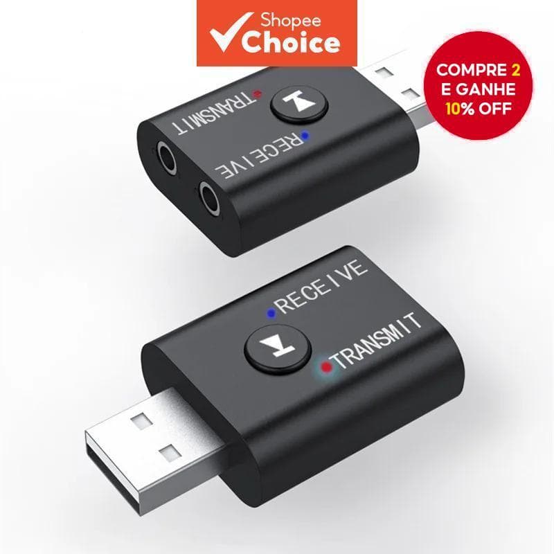 Novo Receptor Transmissor de Áudio Bluetooth 5.0 Adaptador Sem Fio 3.5MM AUX RCA USB para Kit de Carro e Alto-falante