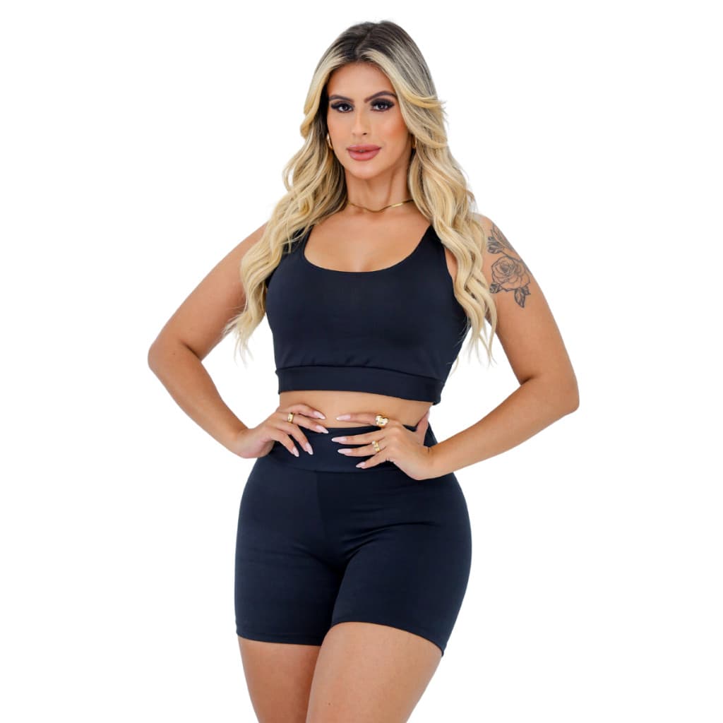 Top Cropped Fitness Feminino Sem Bojo Top Cós Largo High Roupas de Academia