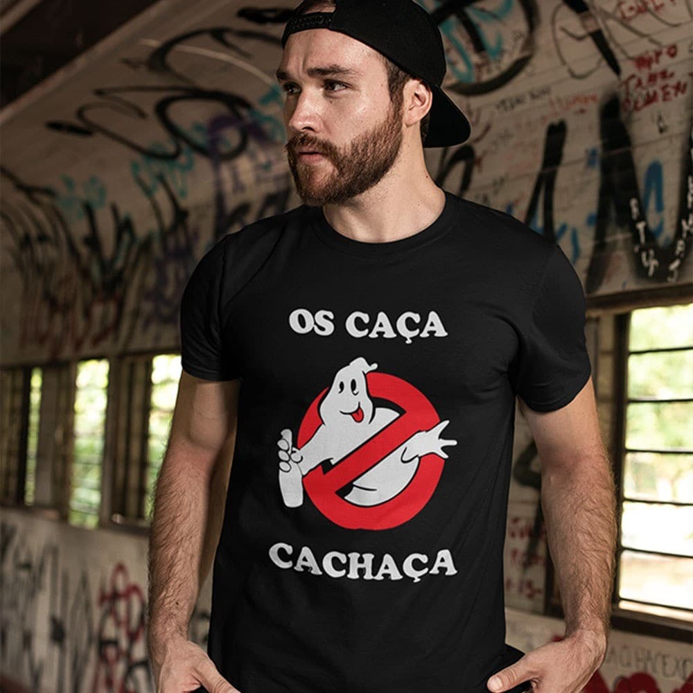 Camiseta Engraçada Carnaval Festa Bloquinho Os Caça Cachaça Camisa Masculina Premium