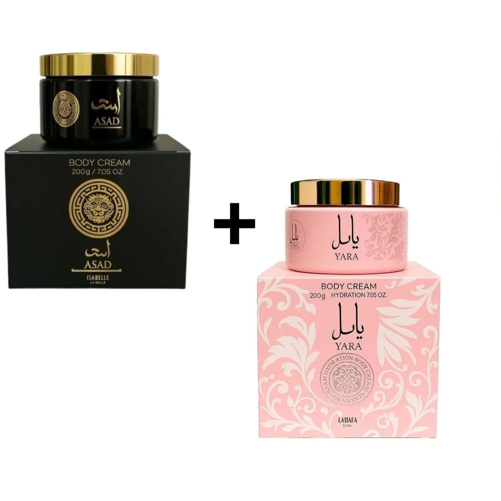 Kit 2 Casal Pastas Asad + Yara Creme Hidratante De 200ml