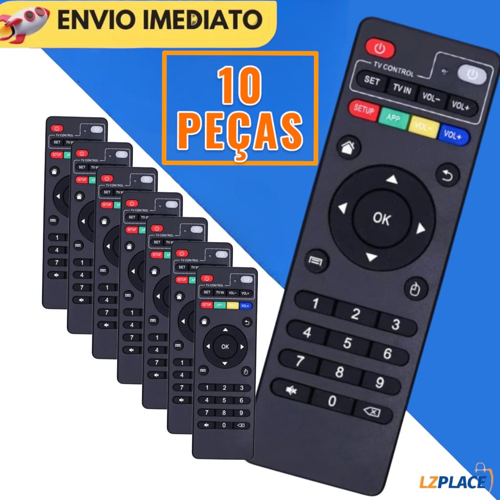ontrole Remoto Universal Para Smart TV Box 4K Botões Inteligentes + Pilhas Inclusas