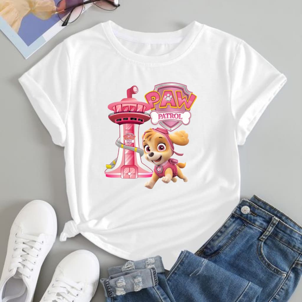Camiseta Infantil e Adulto,Personagens Skye lançamento kids SERIE SKYE PATRULHA CANINA MENINAS