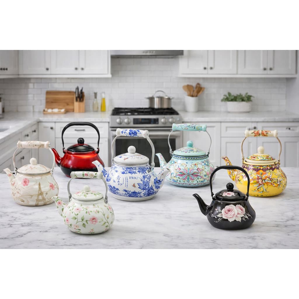 Chaleira Cafeteira Esmaltada 1,5 Litros Estampada Floral