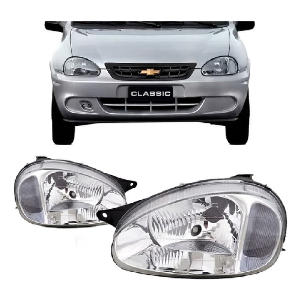 Farol Corsa 2000 2001 2002 Carcaça Cinza Cromado Promoçao
