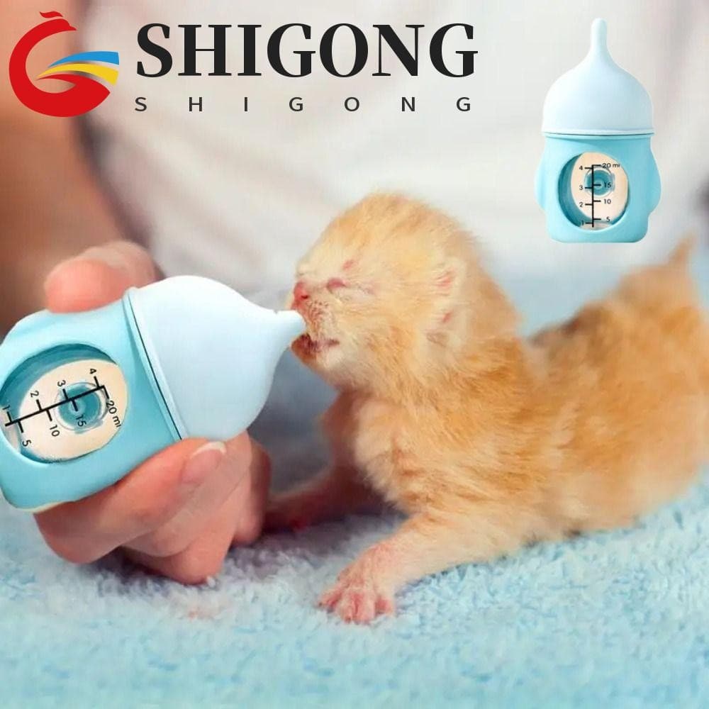 Garrafa De Mamilo Para Gatinhos SHIGONG , Alimentador De Leite Filhotes De Silicone De 20/80ML , Com Mamadeira Em Escala
