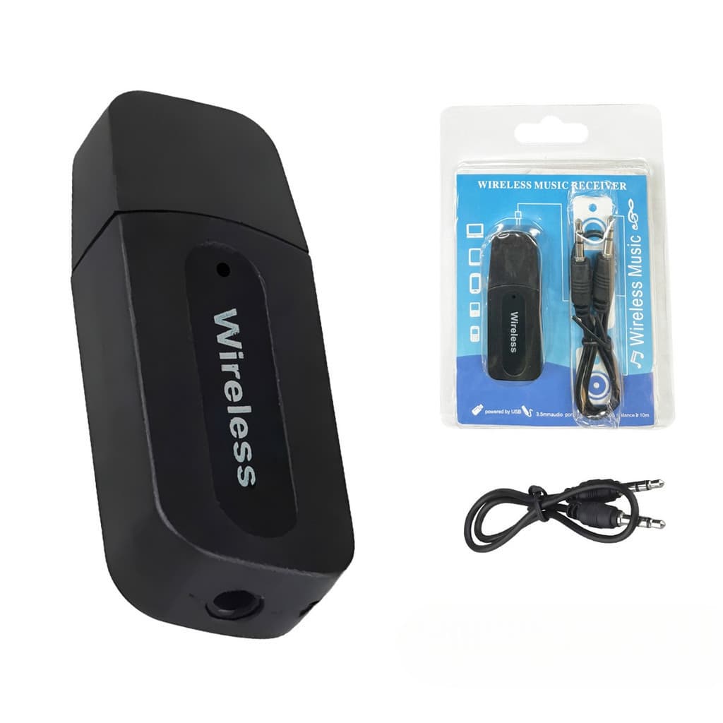 Receptor Bluetooth USB P2 Adaptador Áudio Wireless 3.5mm para Carro Som PC Auxiliar Música
