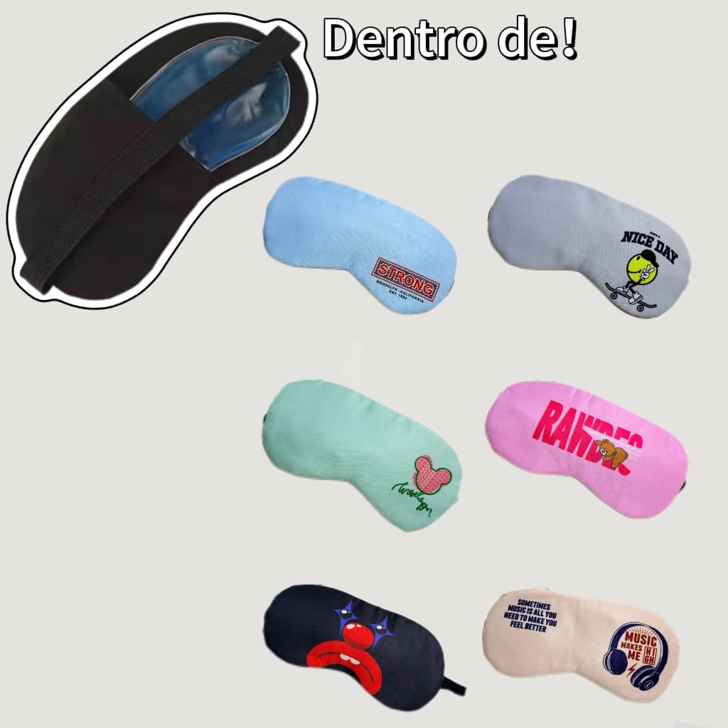 Máscara de Dormir com Compressa Térmica Quente e Fria | Gel Removível e Reutilizável