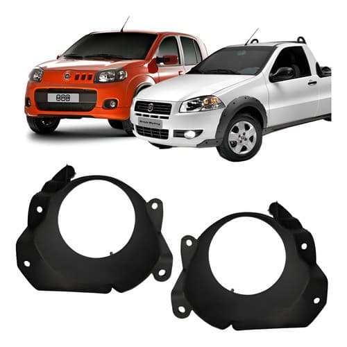 Par Suporte Farol Milha Strada Working 2012 2013  Preto Ambos Os Lados