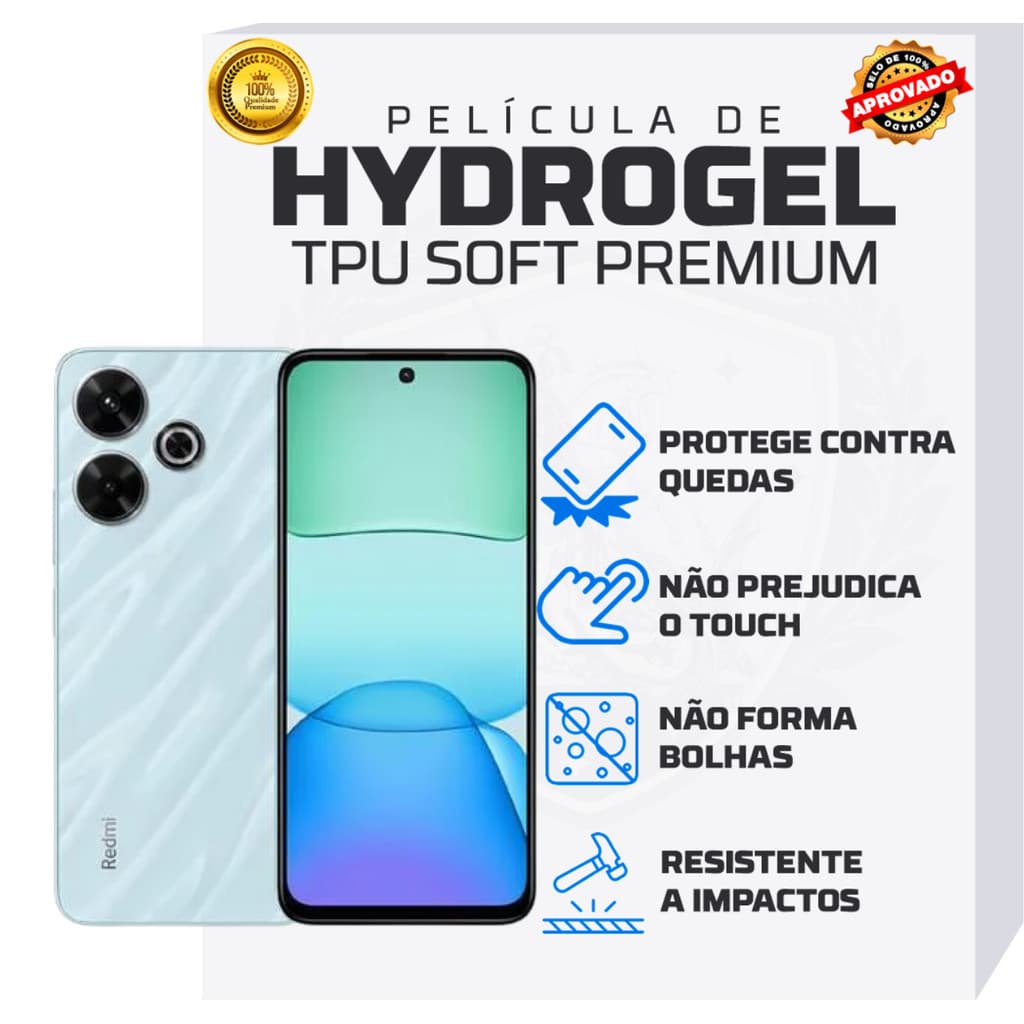 Película Hidrogel Fosca Antirreflexo para Xiaomi Poco F6, X6, X5 Pro, X4, X3, M6 Pro e mais