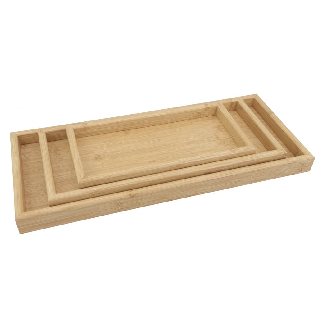Kit 3 Bandejas Mdf Borda Alta Nicho Organizador Lovely Vibe