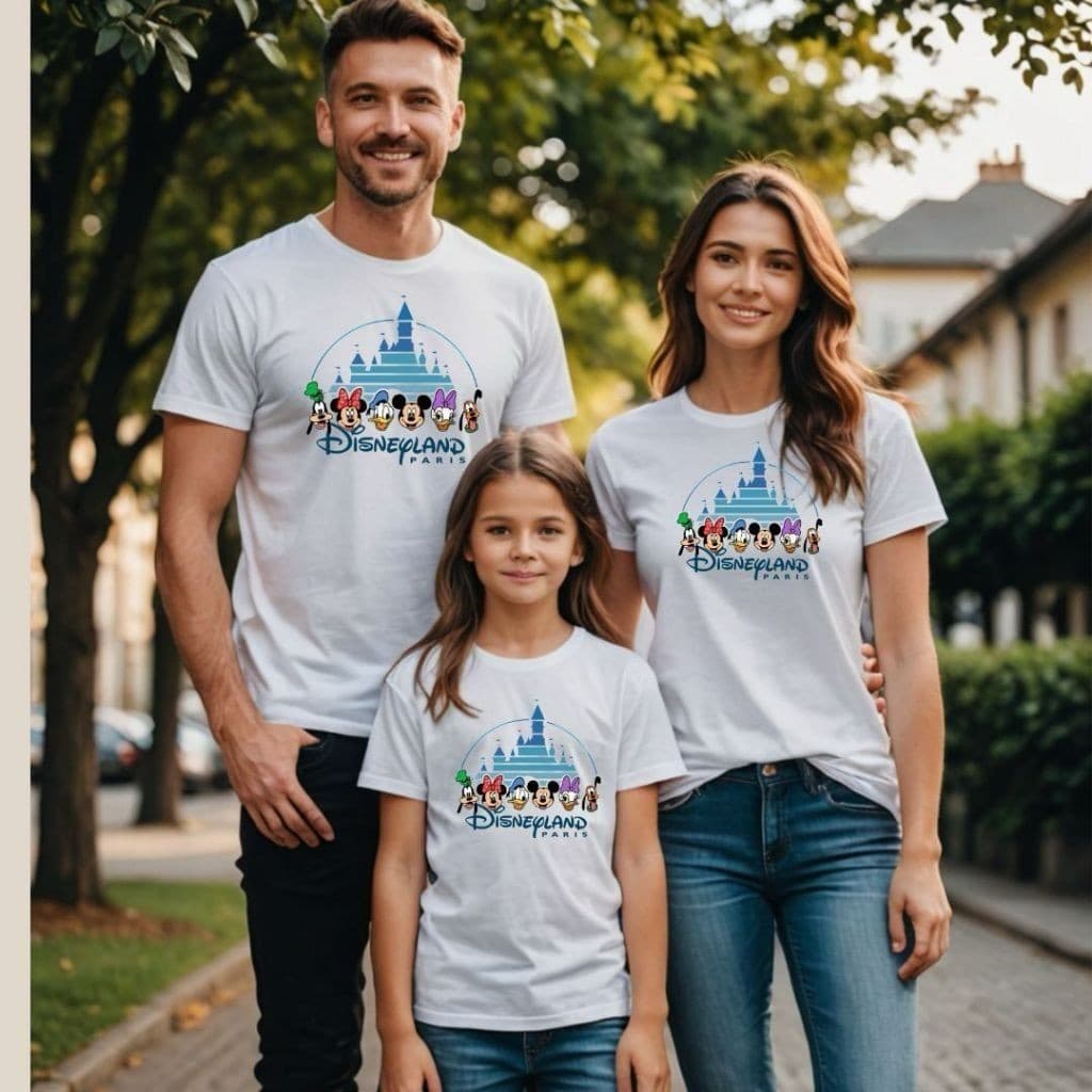Camiseta Unissex Disney Paris Viagem Família Infantil Adulto Plus Size