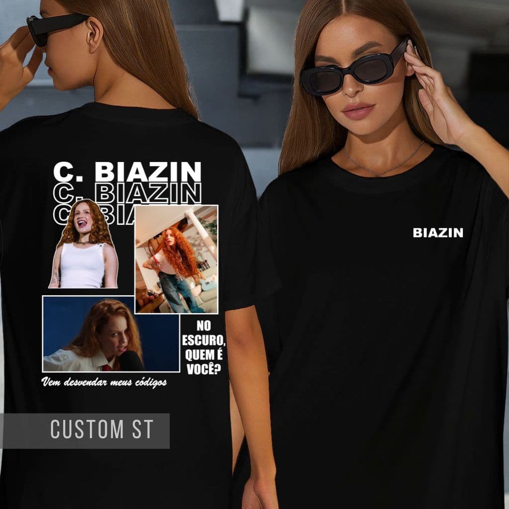 Camiseta Biazin Artista Eletronica Carol Cantora Musica Pop Finalista The Voice Album No Escuro