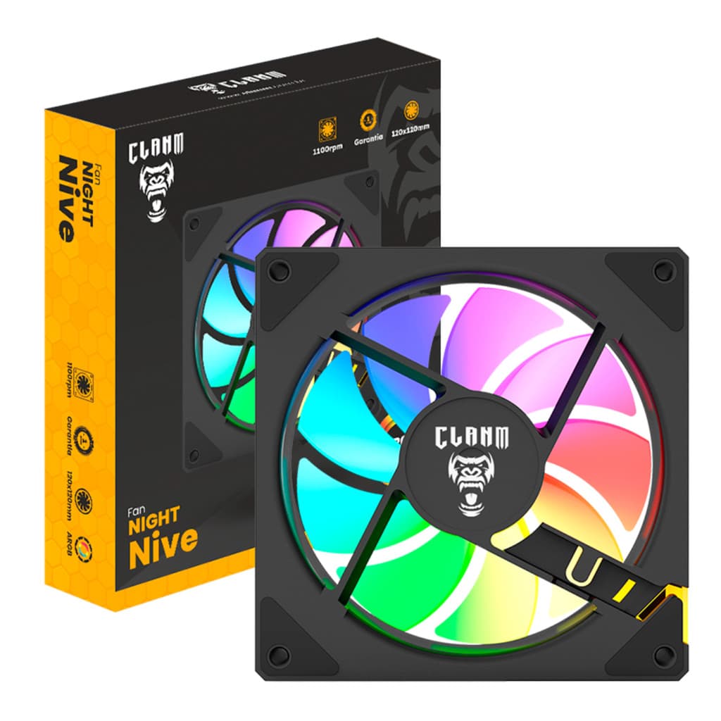 COOLER FAN Gamer Nive Led Iluminação ARGB 3 PINOS CLANM