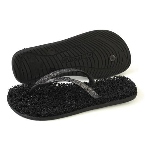 Chinelo Flat Shine Cleanup Sustentável Feminino Preto 33 Br