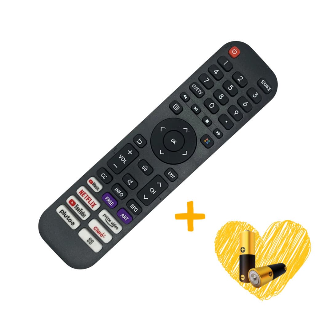 Controle Remoto HISENSE TV | Reposição | Compatível | Universal + Pilhas