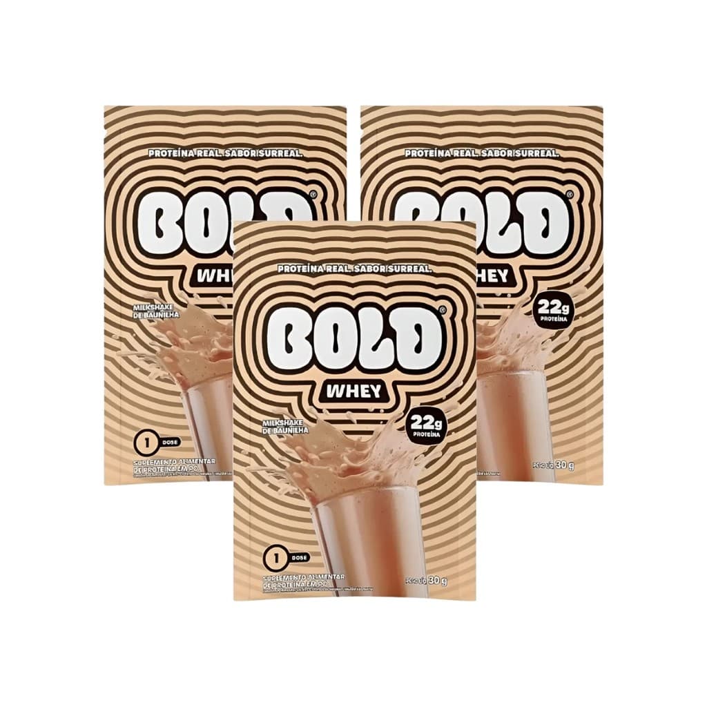 Kit 3 Bold Whey Milkshake Baunilha Sachê 30g