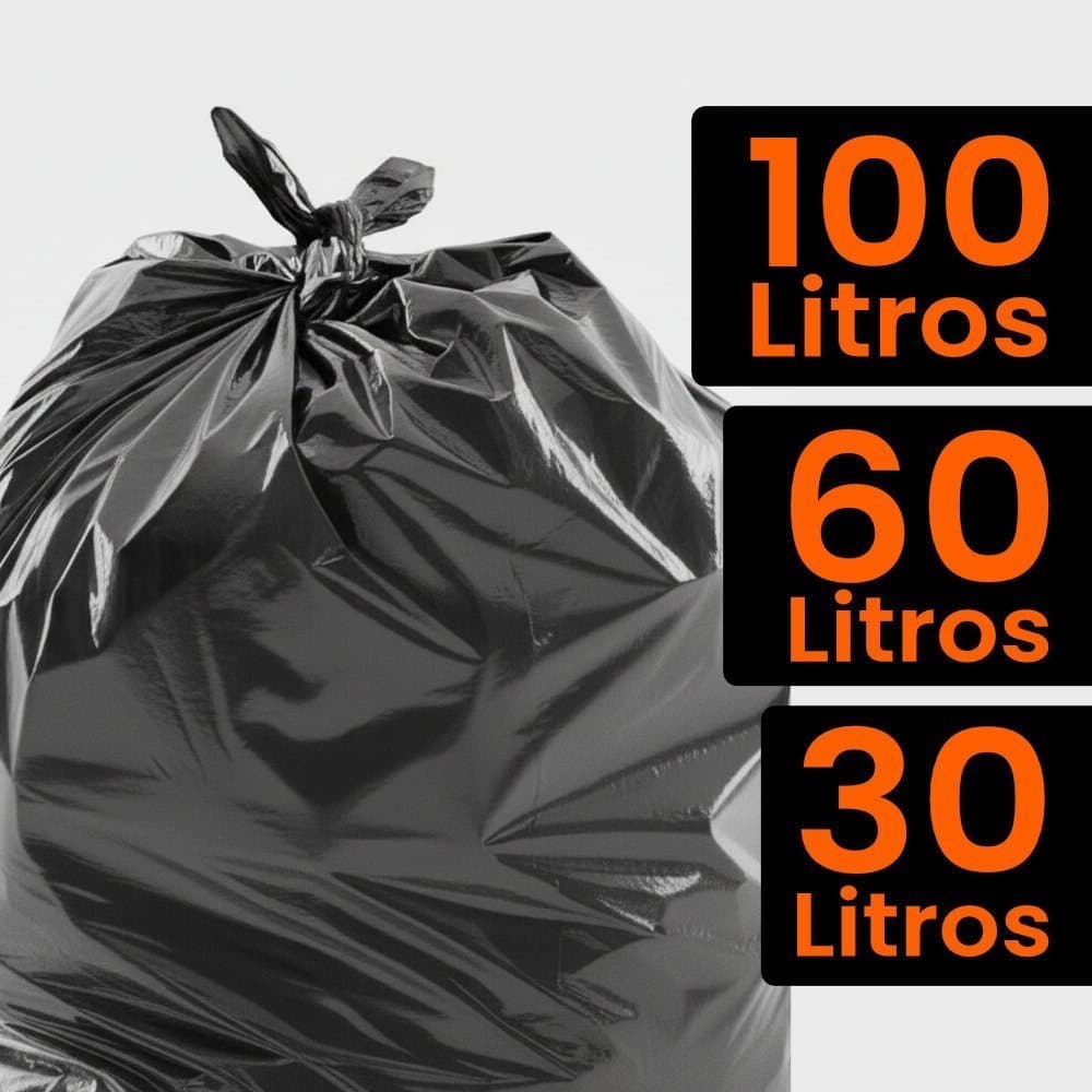 100 Sacos De Lixo Resistente  30 60 100 Litros Direto Fábrica Sanito Preto Lixeira Prédio