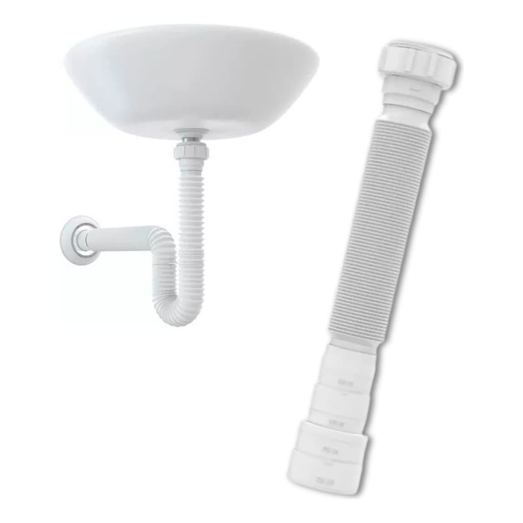 Sifão Universal De 70cm Branco Ajustável Flexivel Banheiro