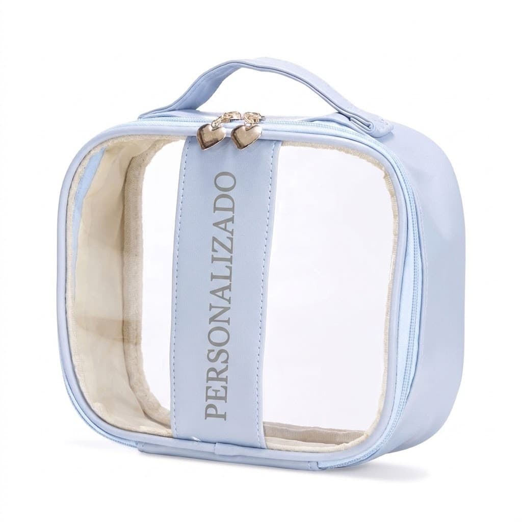Nécessaire Personalizada Organizadora Transparente de Viagem Bolsa de Mão Maquiagem em PVC