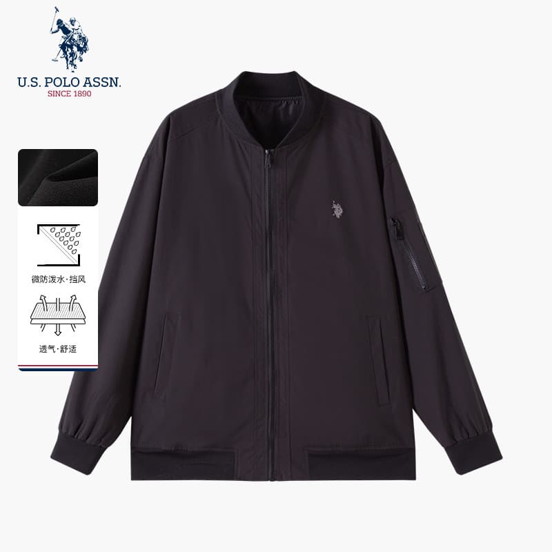 Uspoloassn American Poloassn Association Primavera Outono Jaqueta Masculina Gola Business Casual Jaqueta de Berinjela à