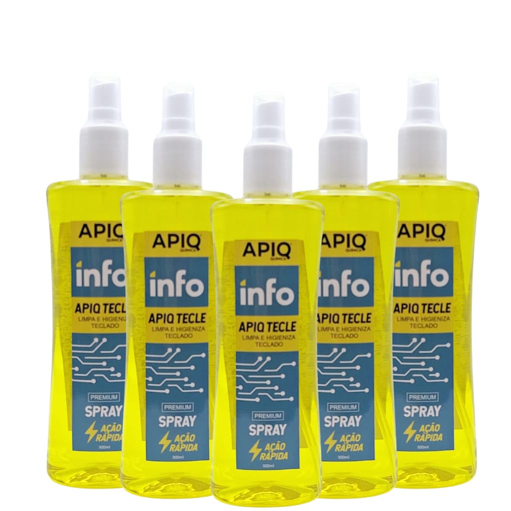 5 Spray Limpador De Teclado E Mouse 300 ML Apiq Info Tecle