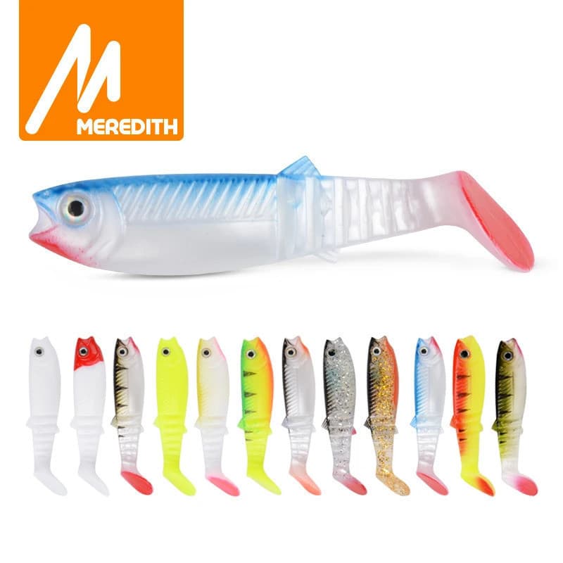 MEREDITH Iscas Cannibal 80mm 100mm 125mm Iscas Artificiais Macias para Pesca Wobblers Iscas Macias de Silicone Shad Worm