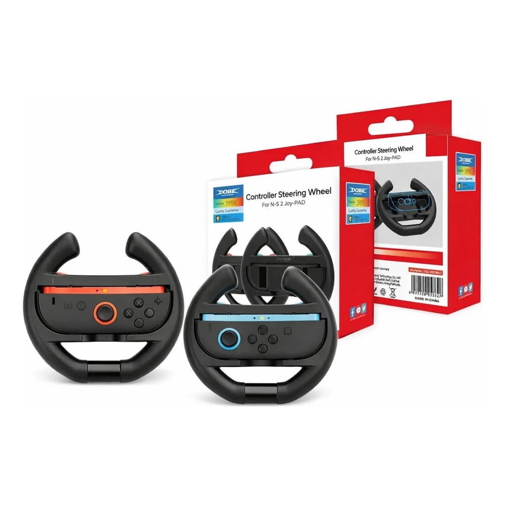 Par De Volante Grip Preto Para Joy-con Switch 2 Corrida.
