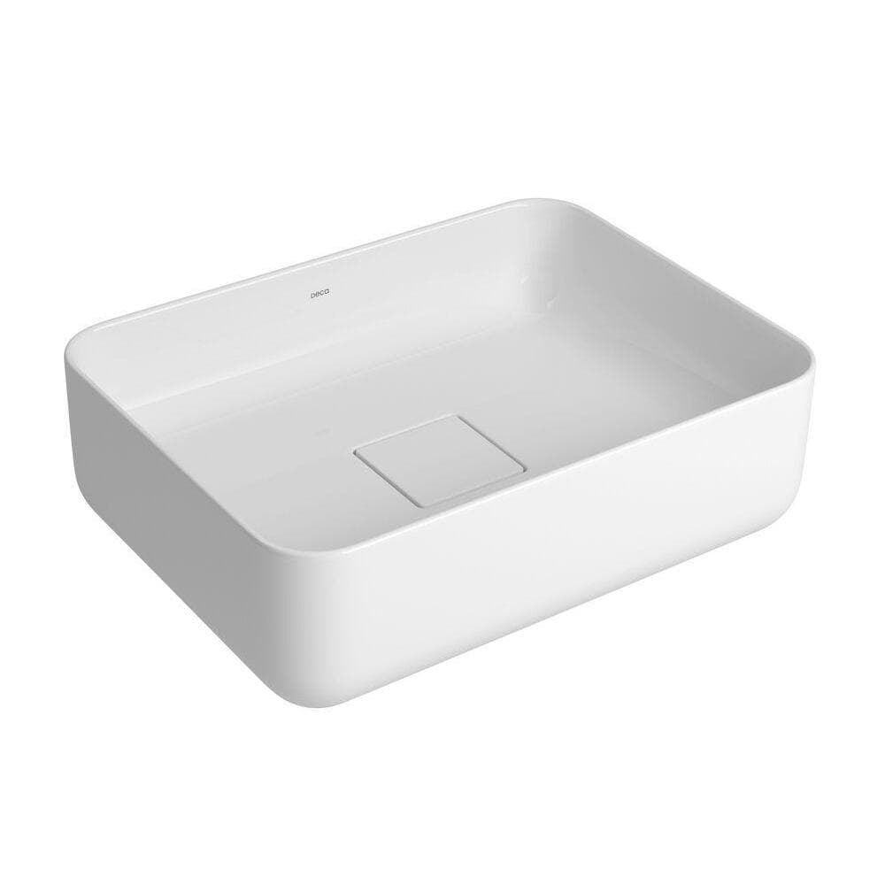 Cuba para Banheiro de Apoio Retangular Slim 40x30cm Branco Gelo