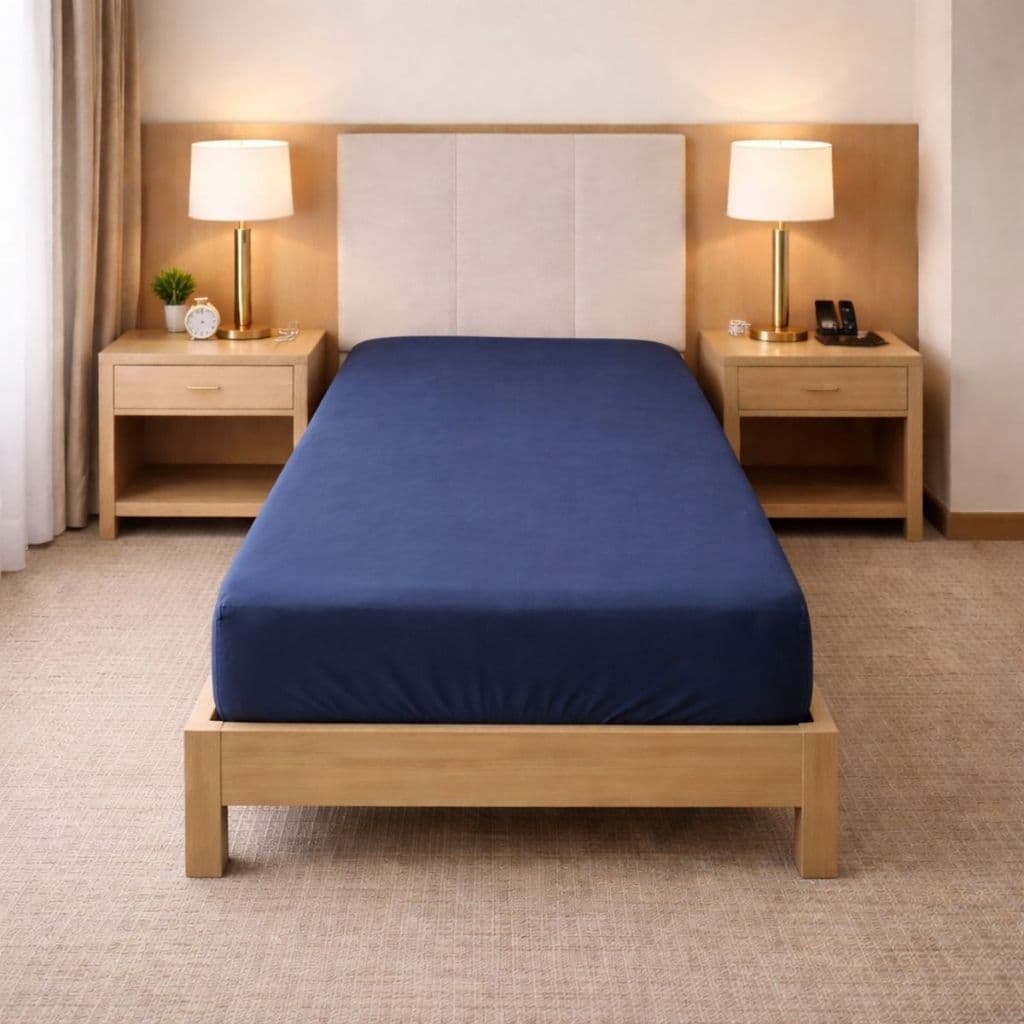 Lençol Solteiro com Elástico Azul royal Microfibra Conforto e Durabilidade