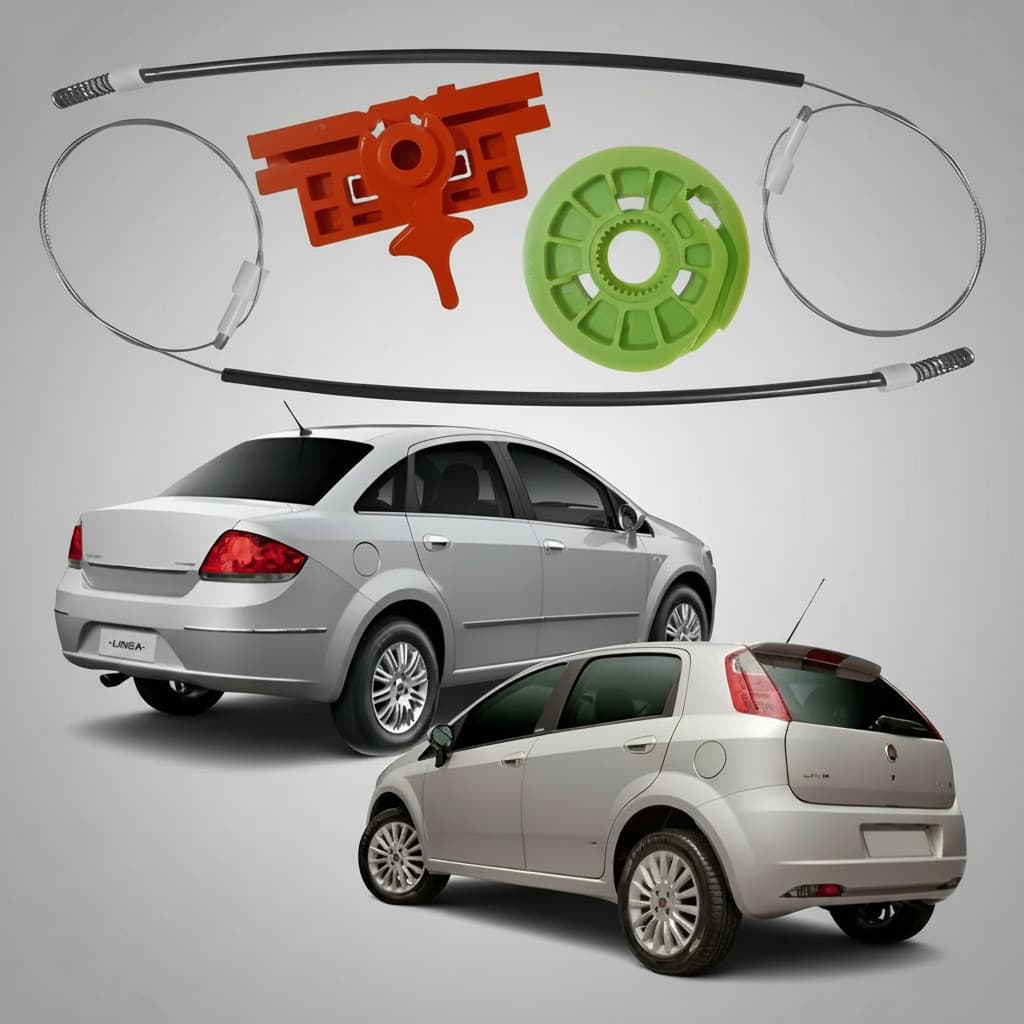 Kit Reparo Cabo Maquina Vidro Elétrica Traseira Punto/linea