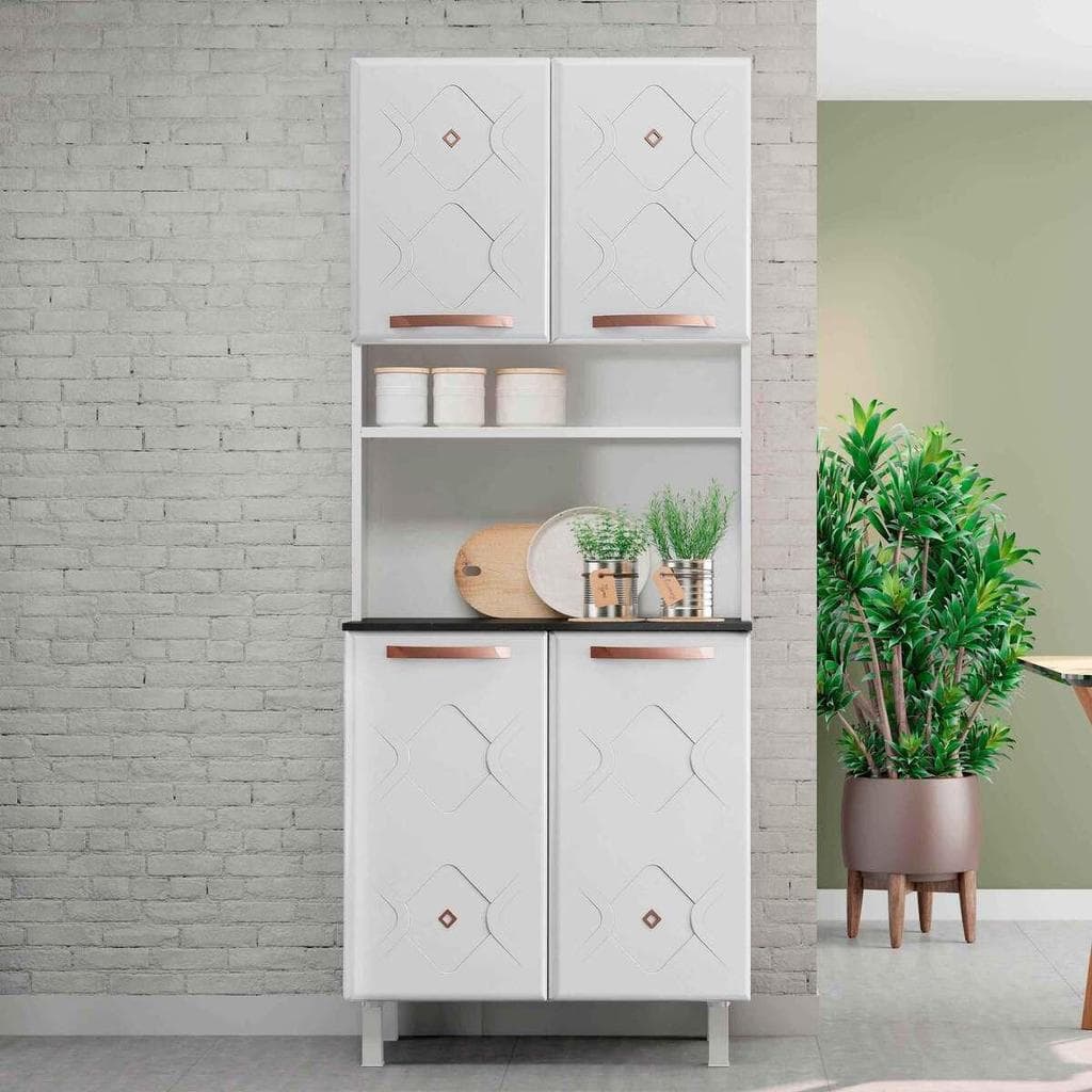 Paneleiro Armário de Cozinha Aço 80cm com 4 Portas Multimóveis CR20529