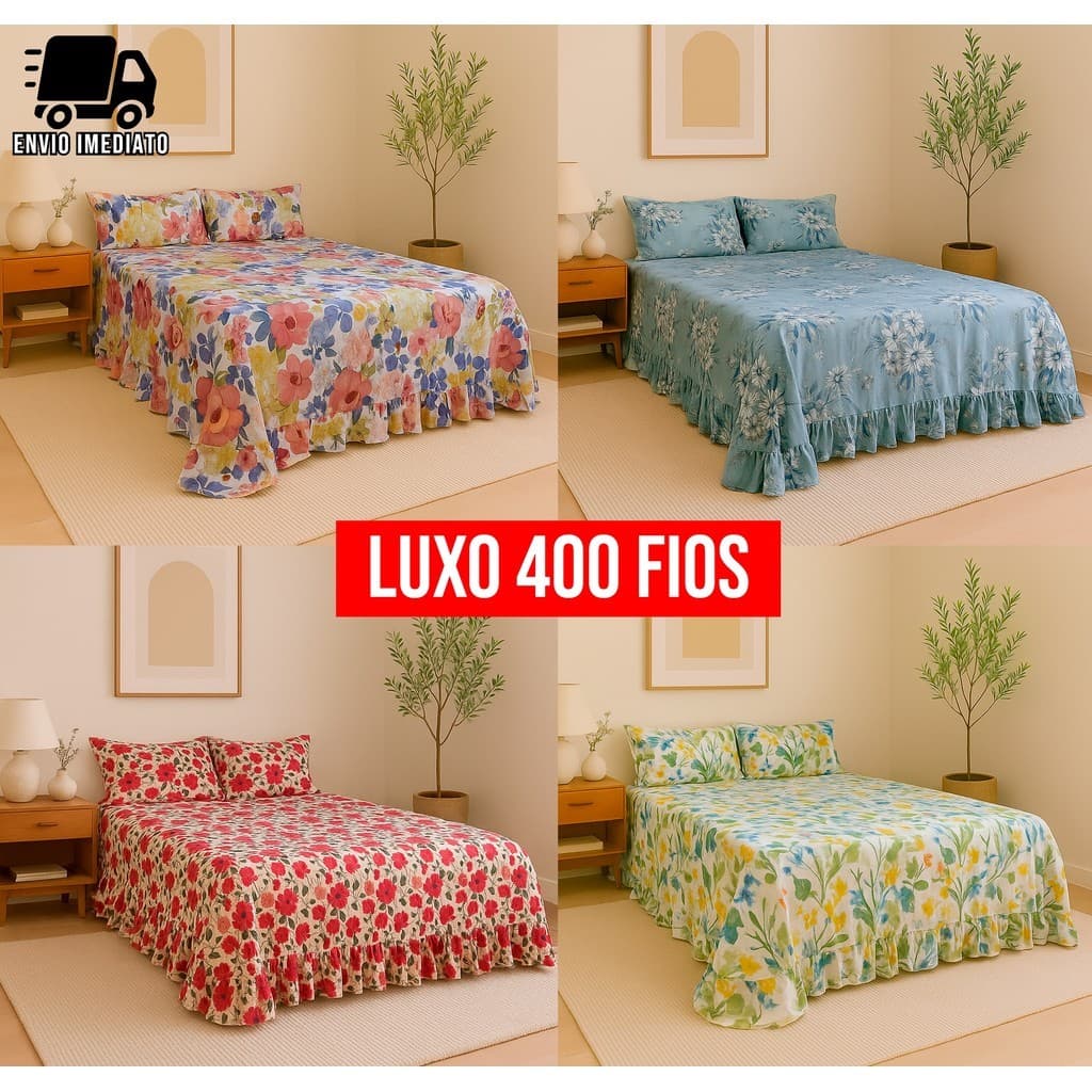 Colcha Premium Luxo 400 Fios Solteiro Casal Queen King Super Macia Elegante e Conforto TS