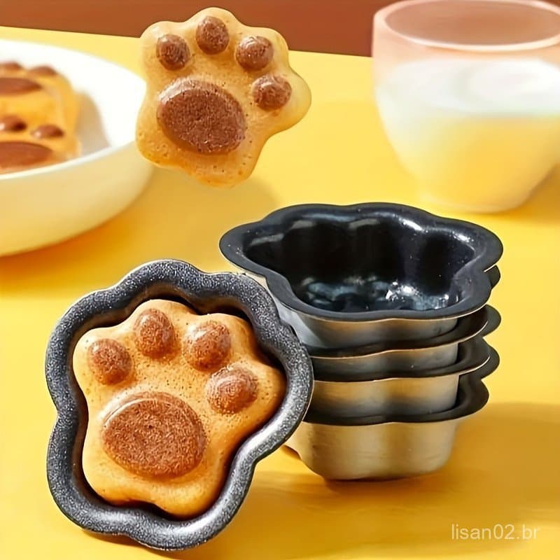 1pc Molde de Bolo em Forma de Garra de Gato, Forma de Bolo Mini de Alumínio Antiaderente, Moldes de Pastelaria em Forma