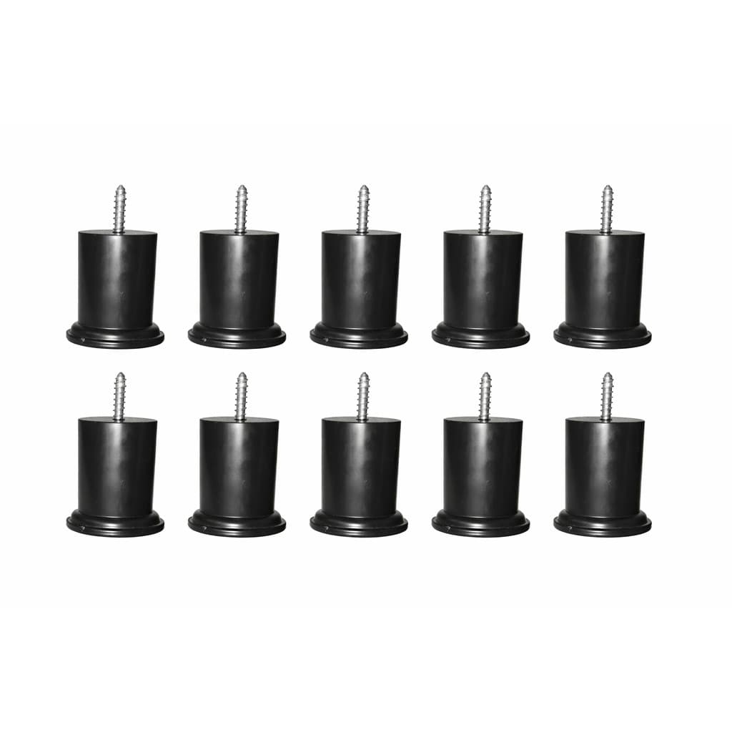 Kit Pés Para Sofá e Móveis em Geral Preto Com 12 Unidades Altura 6cm