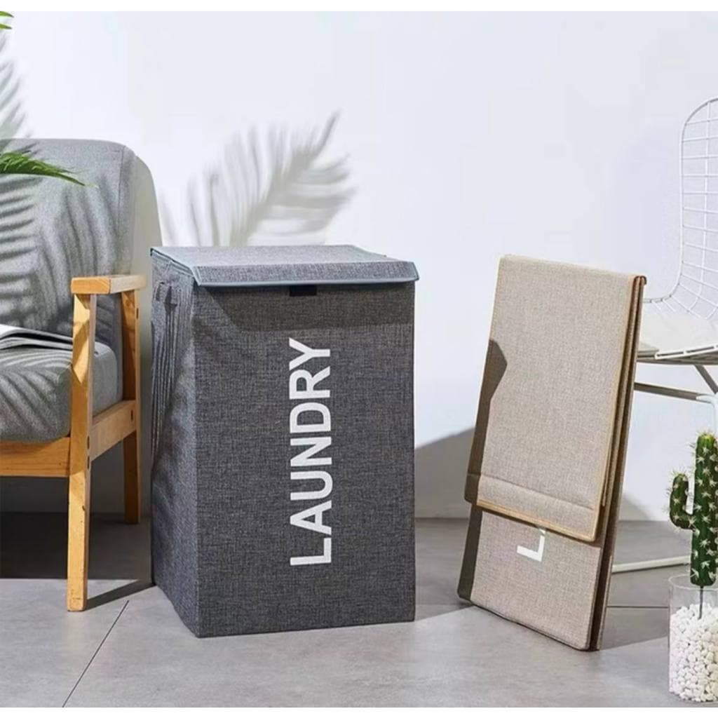 Cesto De Roupa Suja Organizador 60L Para Lavanderia Dobrável Com Alça e Tampa - Envio Já!