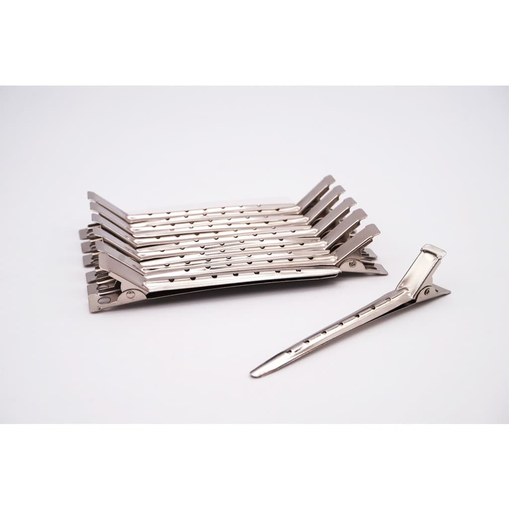 Kit 12 Presilha Grampos Clips De Cabelo Aço Inoxidável Metal