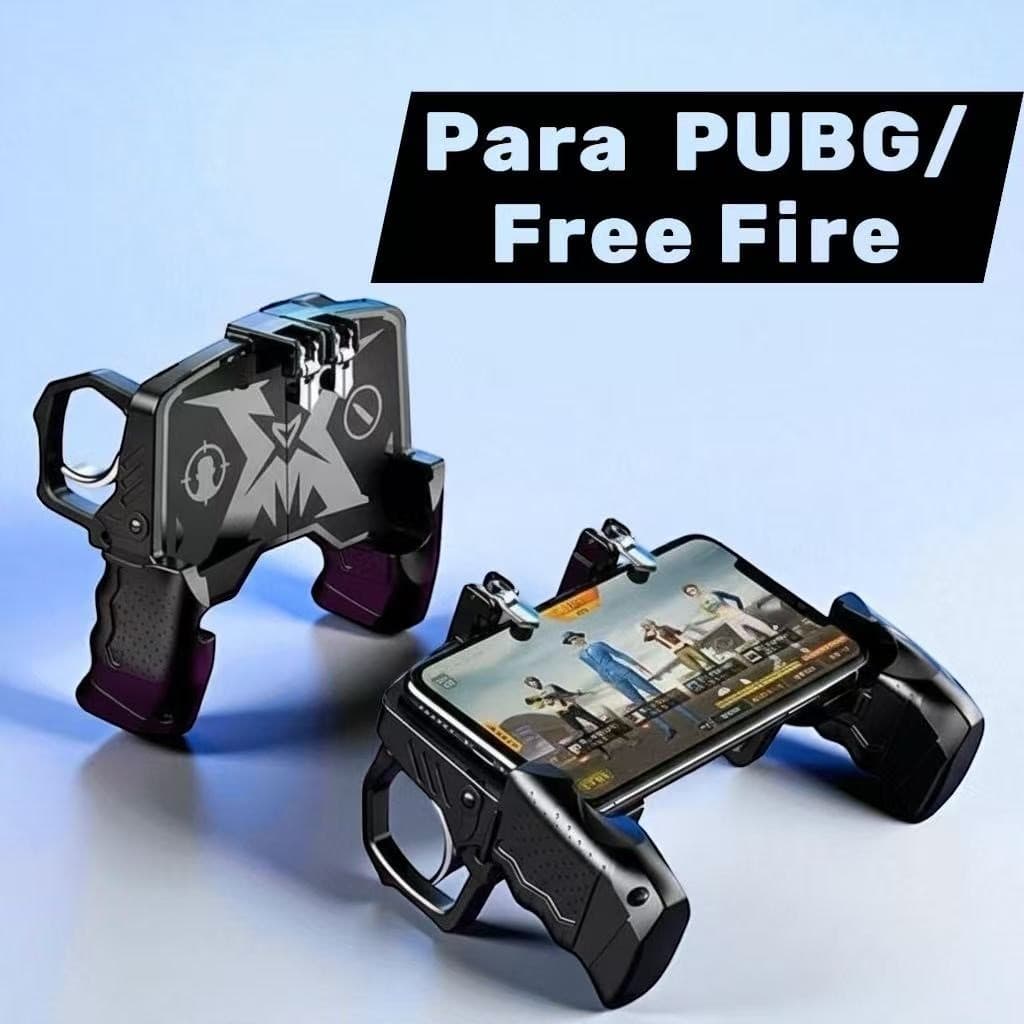 (PUBG/Free Fire) Controle para Celular com Gatilho L1 R1, Grip Design Ajustável p/ Battle Royale