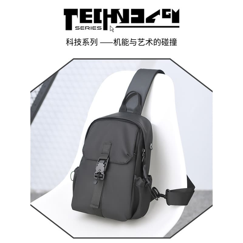 Boca de ferro magnético à prova dwaterproof água saco de peito masculino moda All-Match saco do mensageiro bolsa de ombr